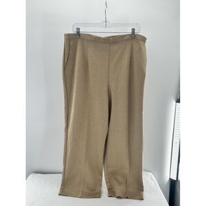 Alfred Dunner Womens Pants Size‎ 18 Pull On Chevron Brown Metallic Gold Party